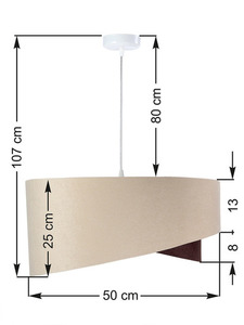 Hängelampe Elegance 60W E27 asymmetrisch beige / braun small 6