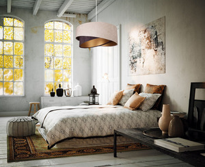 Hängelampe Elegance 60W E27 asymmetrisch beige / braun small 5