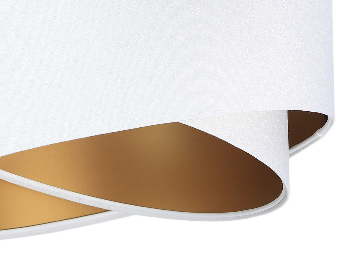Aussicht Weiße Eleganzlampe 60W E27 hängend, Velours, Gold Weiße Eleganzlampe 60W E27 hängend, Velours, Gold