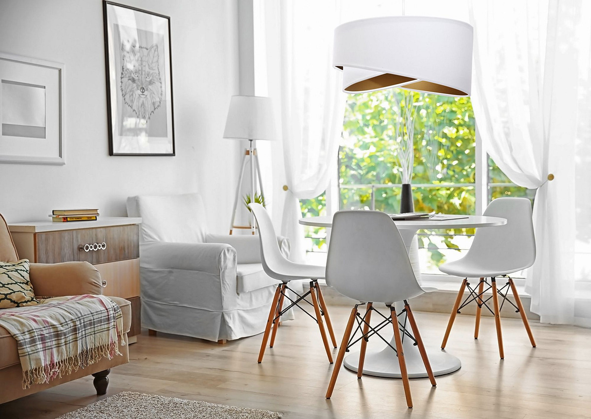 Prüfen Weiße Eleganzlampe 60W E27 hängend, Velours, Gold Weiße Eleganzlampe 60W E27 hängend, Velours, Gold